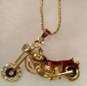 Betsey Johnson Gold Plated Enamel Motorcycle